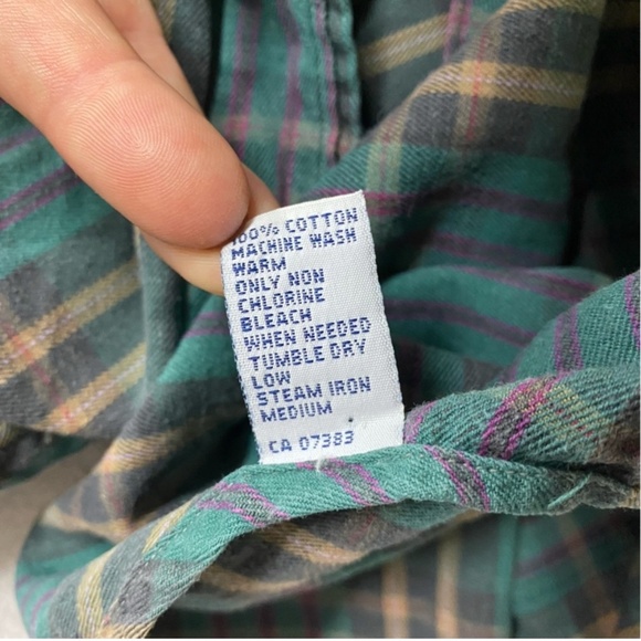 Vintage Polo Ralph Lauren Green Tan Purple Plaid Casual Button Up Shirt S - Picture 4 of 15